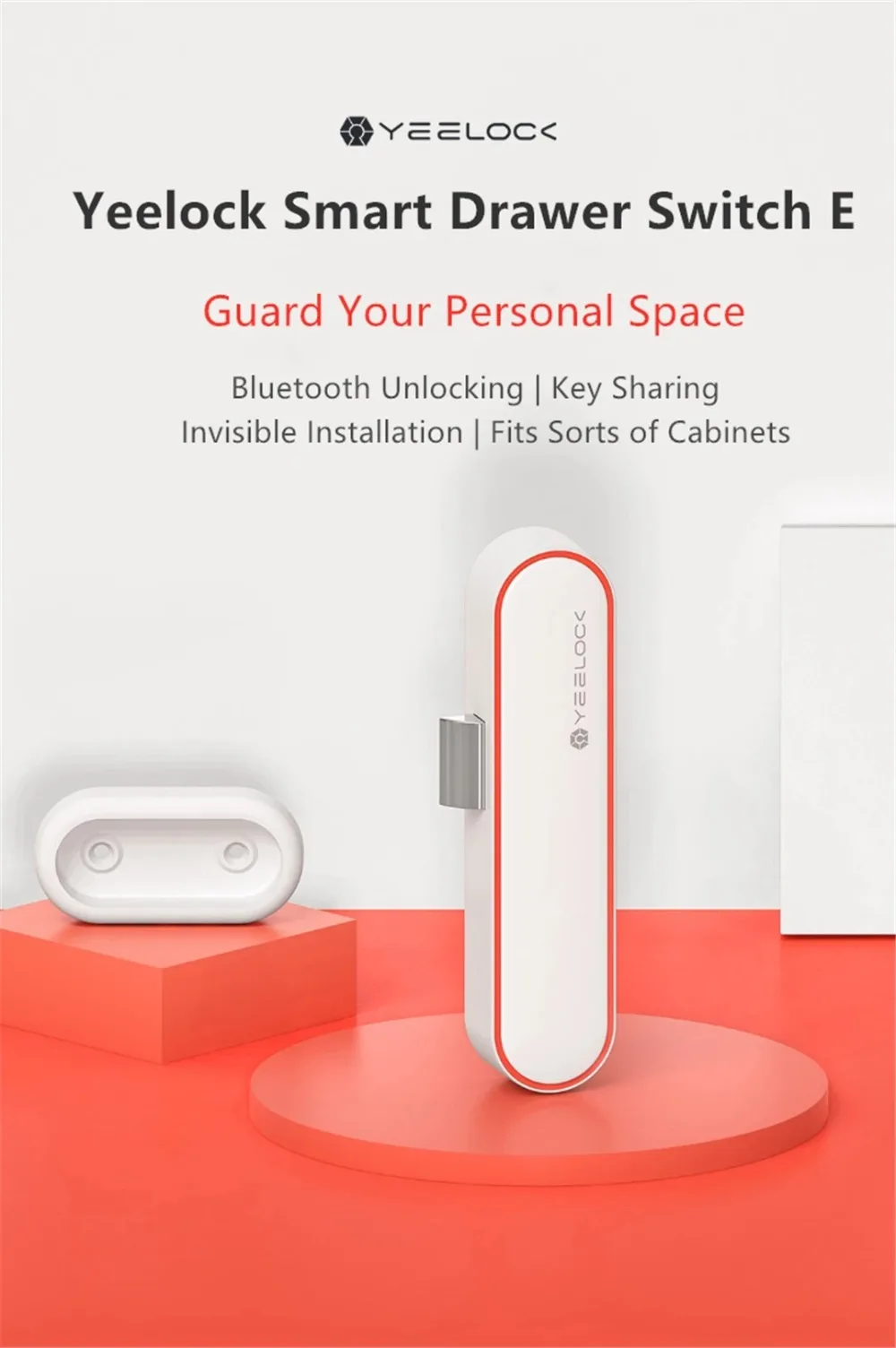 Original Youpin YEELOCK Smart Drawer Cabinet Lock Keyless Bluetooth APP Unlock Anti-Theft Child Safety File Security Drawer