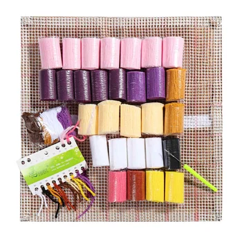 

New Cartoon Cushion Latch Hook Kit Flannel Pillow Mat DIY Craft Horse Rabbit Cross Stitch Needlework Crocheting Cushion Embroide