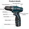 XLTOWN 16.8V/25V Cordless Electric Drill Rechargeable Lithium Battery Household Multifunction Electric Screwdriver with 2Battery ► Photo 2/6