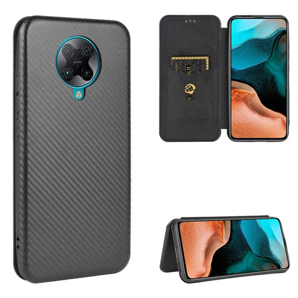 Luxury Flip Carbon Fiber Skin Wallet Magnetic Case