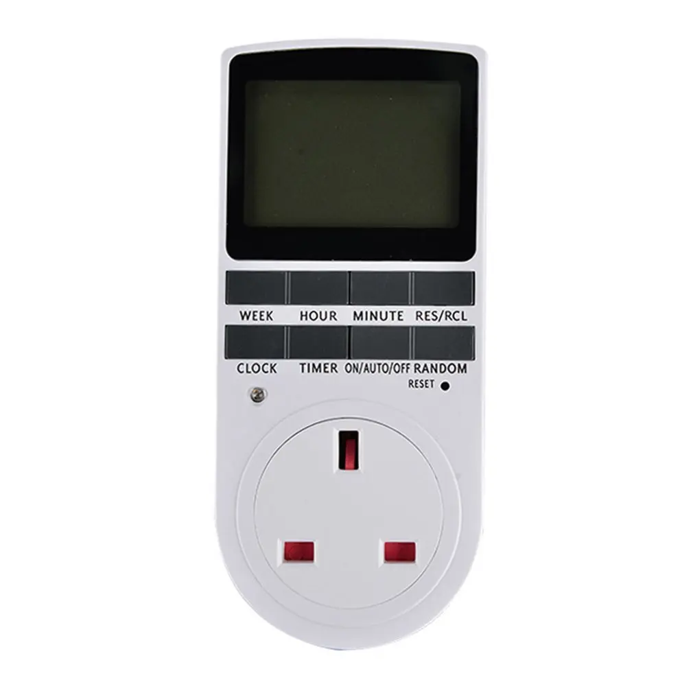 UK plug KWE-TM02, электронный цифровой таймер, вилка, кухонный таймер, розетка 230 В, 50 Гц, 7 дней, 12/24 часов, программируемая розетка синхронизации - Цвет: UK plug