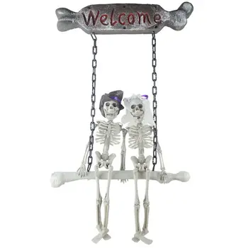 

Halloween Couple Skeleton Bride Groom Doorplate Decoration Tricky Joke Toy Scary Haunted House Props