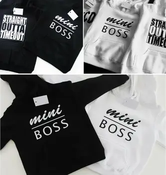 

Goocheer 0-5Y Baby Boys Girls Hoodie Sweatshirt Toddler Letters Outta Mini Boss Hooded Sweatshirt Outfit Clothes