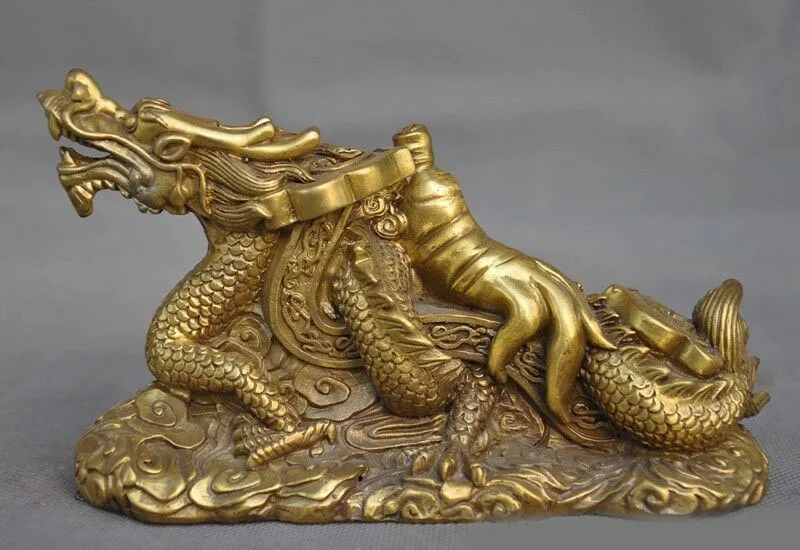 

wedding decoration China Feng Shui bronze auspicious wealth ruyi Ginseng Zodiac year Dragon statue