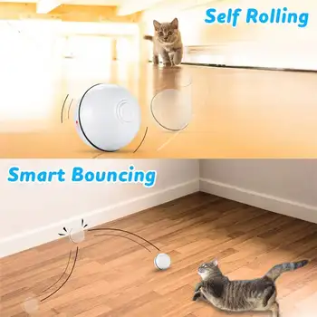 

Smart Interactive Pet Toy Ball Automatic Rolling USB Rechargeable Led Light Pet Toy Training Home Cat and Dog Toy Glowing Balls