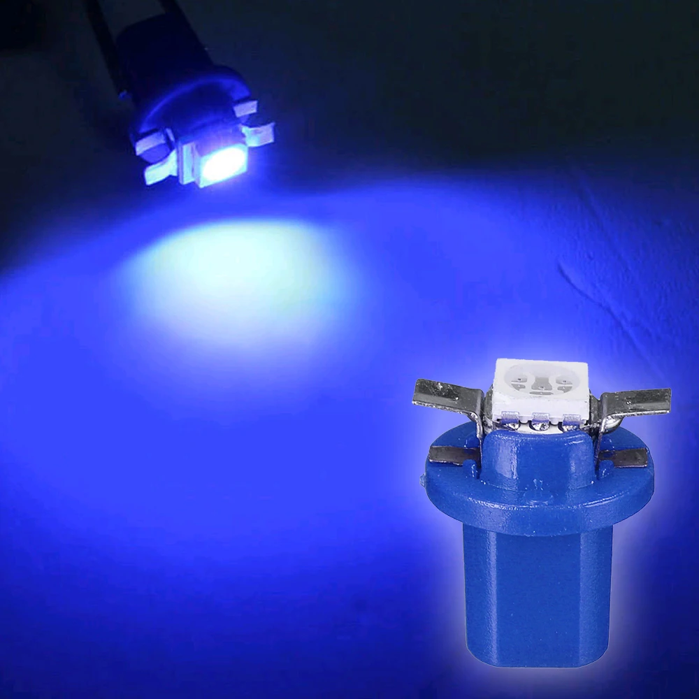 T5 B8.5D 5050 1SMD LED Dashboard Dash Gauge Instrument Lights Bulbs Blue White Yellow Car Tuning Universal Creative 10x car interior trim car meters holder car dashboard light bulbs