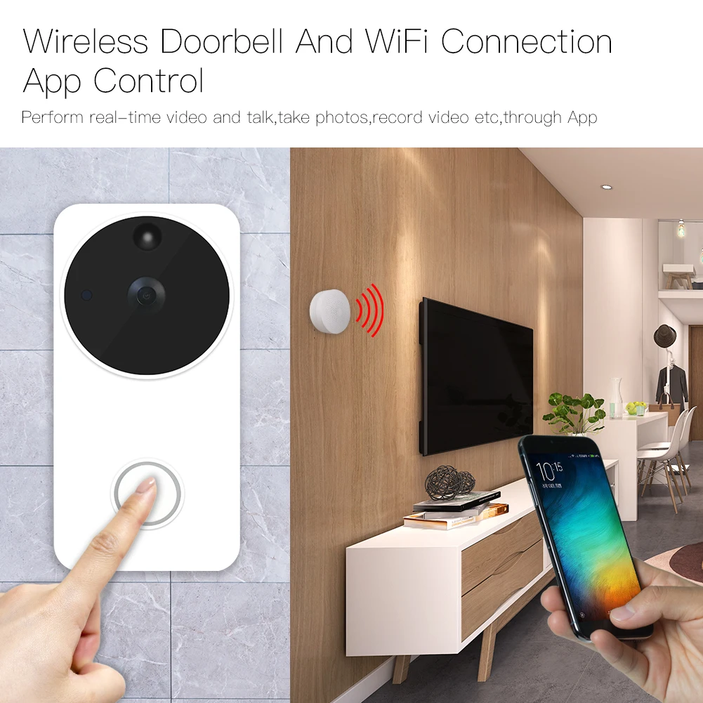 Tuya WiFi беспроводной умный видео дверной звонок камера Full HD PIR Обнаружение движения камера ночного видения работа с Alexa Echo Show