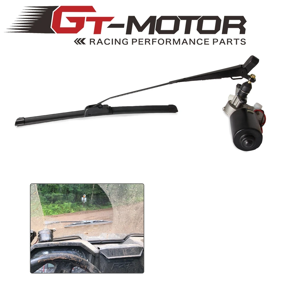

Universal Car Parts UTV 12 Volt Electric Windshield Wiper Kit Windshield Wiper Blades Assembly for Polaris Ranger RZR Can