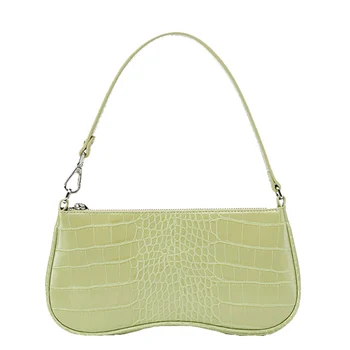 

Vintage Baguette Shape Shoulder Bag Retro Crocodile Women Design Handbag Black 2020 New Summer Alligator Armpit Bag Torba Damska