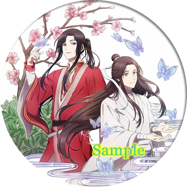 Cartoon tian guan ci fu Hua Cheng Xie Lian Cosplay Badge Brooch Pin Anime Accessories For Clothes Backpack Decoration gift Light Green