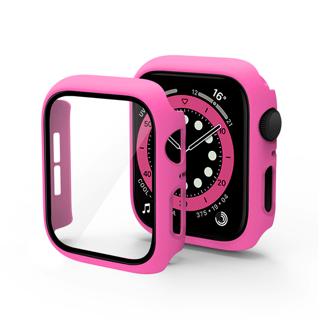 for Apple watch Case 45mm 41mm 44mm 40mm 38mm 42mm PC creen protector bumper Tempered Glass for iwatch series 7 6 SE 5 4 3