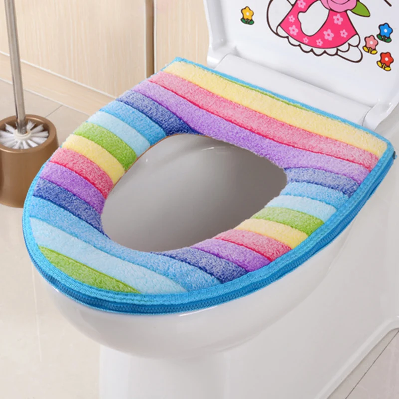 

Bathroom Warmer Toilet Seat Cloth Soft Closestool Washable Lid Top Cover Pad Toilet Accessires