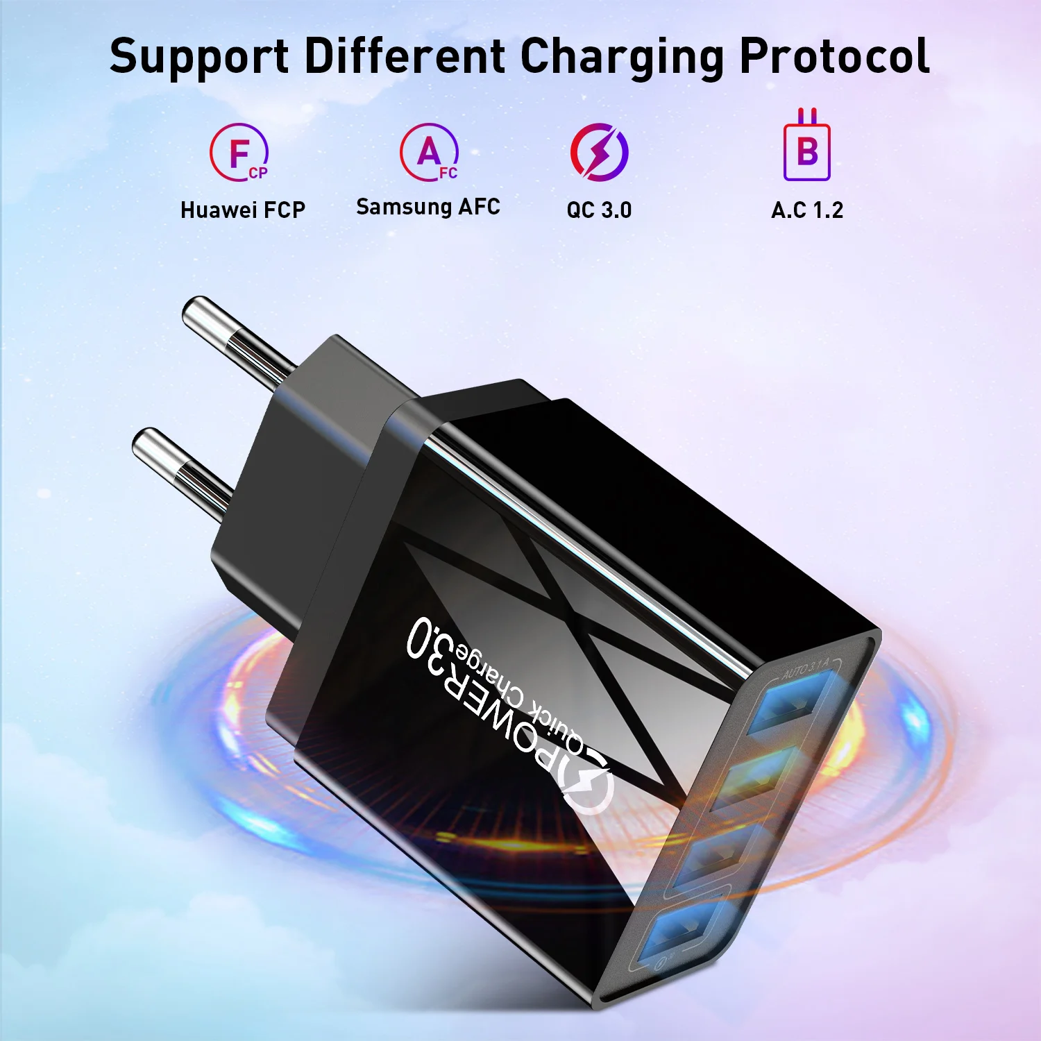 Lovebay чехол 4 usb зарядное устройство быстрое для путешествий на перезарядку
