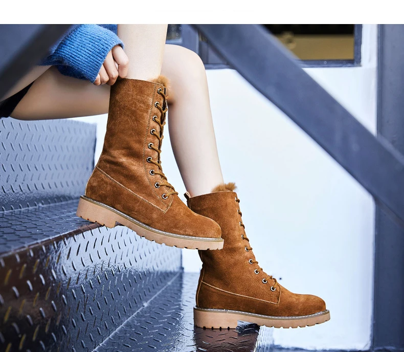 Warm Furry Leather Farm Boots martwells