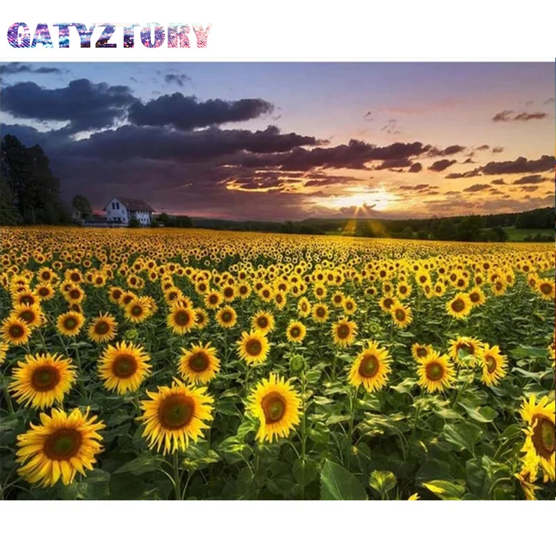 

GATYZTOR DIY 5D Diamond Painting Sunflower Rhinestone Painting Kit Diamond Embroidery Cross Stitch Home Wall Decoration Art