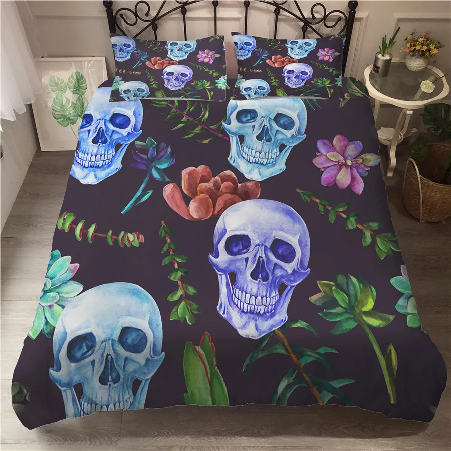 

A Bedding Set 3D Printed Duvet Cover Bed Set Skull Cranium Home Textiles for Adults Bedclothes with Pillowcase #KL15