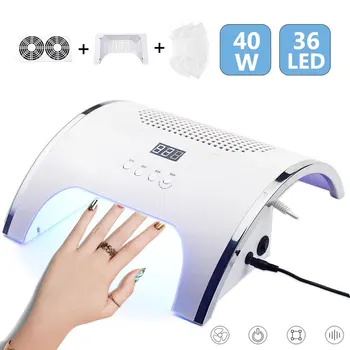 

36W 2-IN-1 Nail Lamp Nail Dust Collector Manicure 36 LEDs Nail Dryer Vacuum Cleaner With Two Powerful Fan Manicure Tools