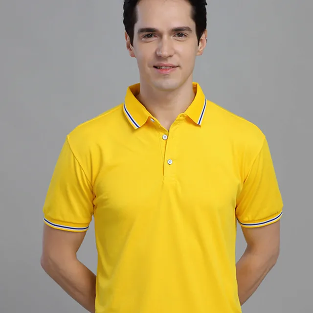 Мужская Дизайнерская рубашка-поло, повседневная, короткий рукав, без карманов, рубашка поло, мужская, Полиэстер, Хлопок, белая, приталенная, Boss Polo Hackett - Цвет: Yellow