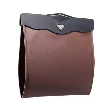 

Smart LED Car Trash Can Waterproof Garbage Bag Leather Storage Pocket Reusable New 2019