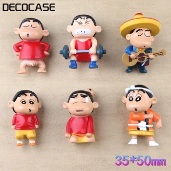 

Kuutti 6pcs/lot shinchan miniature figurines Gifts Slime Charms Beads Crafts Ornaments Decoration Phone Case DIY Accessories