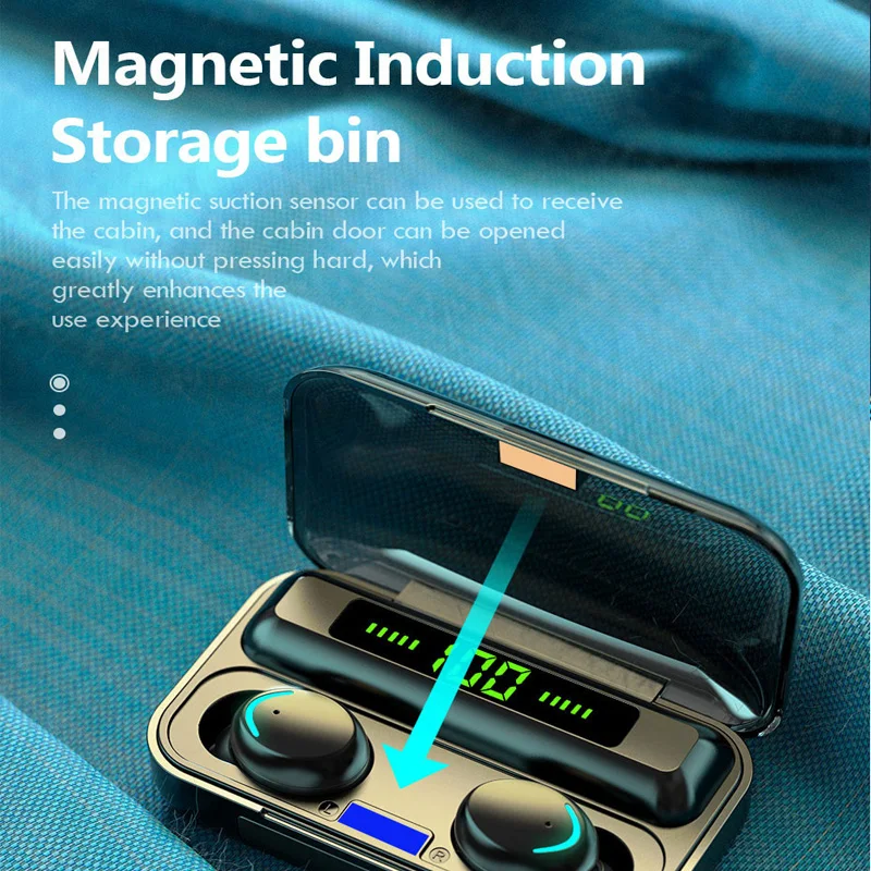 TWS Bluetooth 5.0 Earphones 2200mAh Charging Box Wireless Headphone 9D Stereo Sports Waterproof Earbuds Headsets With Microphone