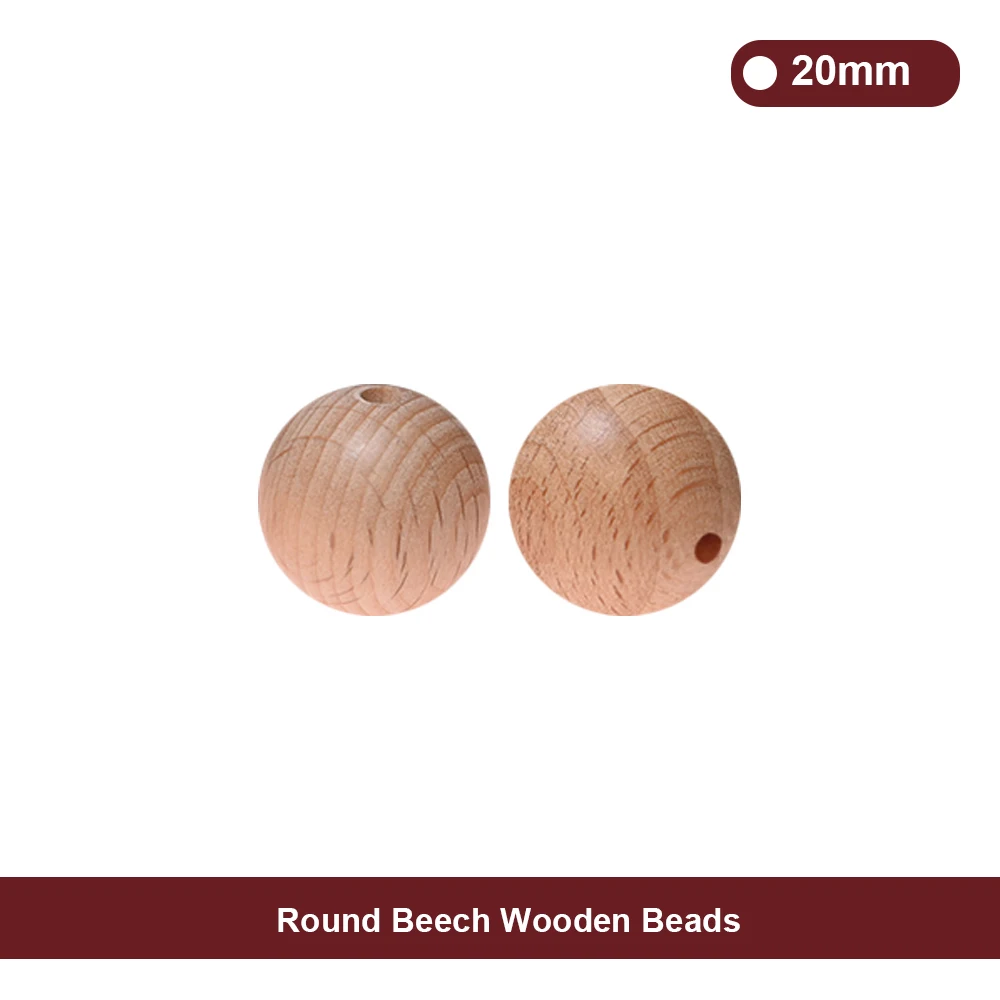 20mm Round Wooden Beads
