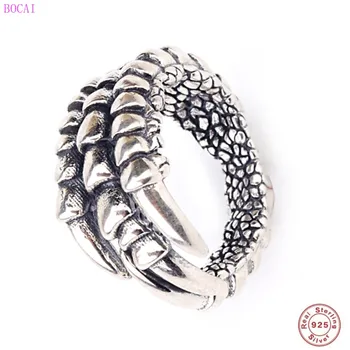 

BOCAI S925 pure silver rings for men and women 2020 new fahsion open ring creative men's Thai silver ring personality jewelry