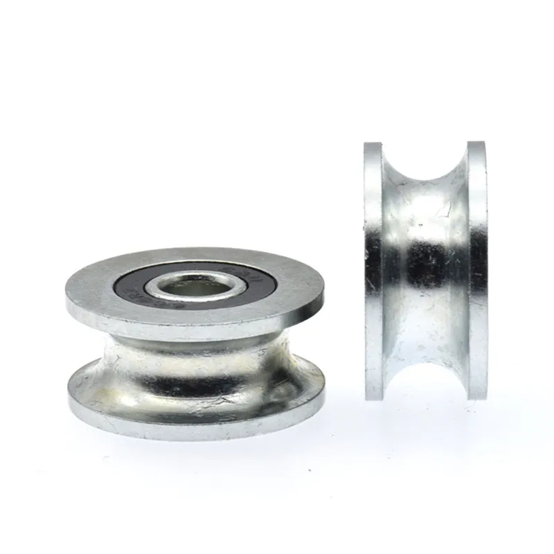 10pcs/40pcs U 그루브 라디안 반경 5mm 가이드 휠 8*30*14mm 스틸 풀리 로프 와이어 도체 롤러 8x30x14mm