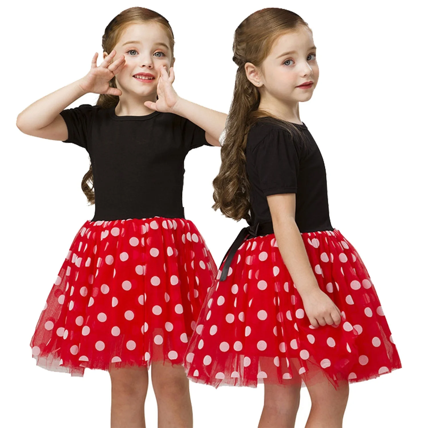 Нарядное платье с Минни Маус Платье для первого дня рождения для детей Рождественский костюм Косплэй для детей Рождественский костюм с узором в горошек, KidsVestidos 5t