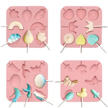 

Unicorn/Ocean/Crown/Rabbit Lollipop Silicone Mold Chocolate Candy Cake Mould Cake Decorating Tools Kitchen Baking Accessories