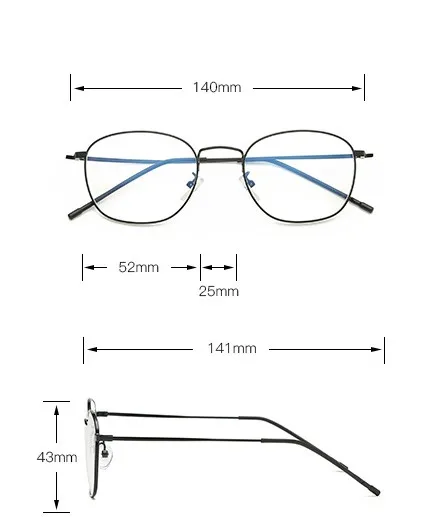 Металл унисекс-компьютер анти-синий свет Простой стекло мужчин Мода женщин оправа для очков от близорукости