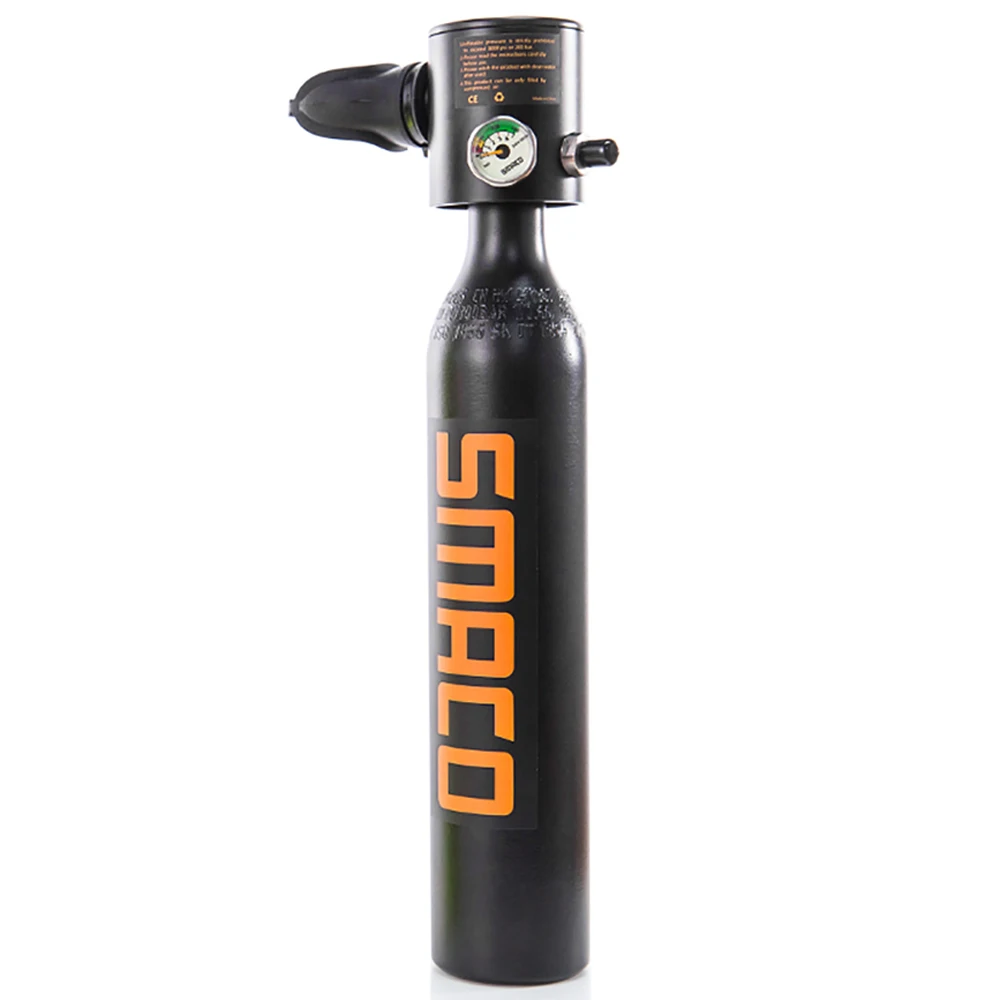 0.5L Scuba Oxygen Cylinder Diving Air Tank Scuba Regulator Diving Respirator with Gauge Snorkeling Breathing Equipment