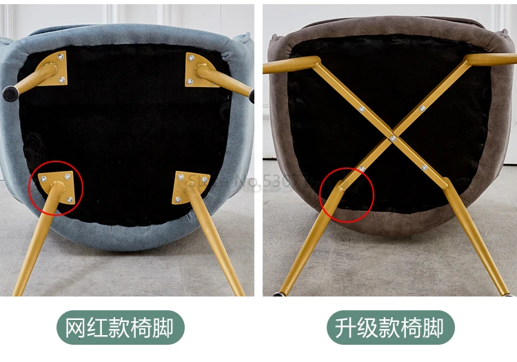 Nordic Ins Net Red Desk Chair Dining Chair Light Luxury Simple Home Cafe Back Makeup Nail Stool - Цвет: Multi