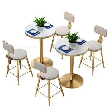 

Nordic net red tea shop table and chair combination simple cafe marble table and chair dessert shop casual dining table and chai