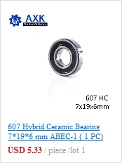607 Hybrid Керамика подшипник 7*19*6 мм ABEC-1 (1 предмет) промышленности моторный шпиндель 607HC гибриды Si3N4 шарикоподшипники 3NC 607RS