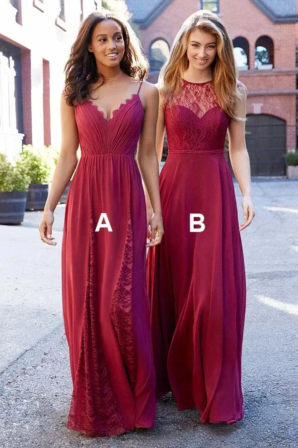 2020 Long Bridesmaid Dresses Party Dress Formal Gowns Lace Chiffon Women Special Occasion Dress Custom-made