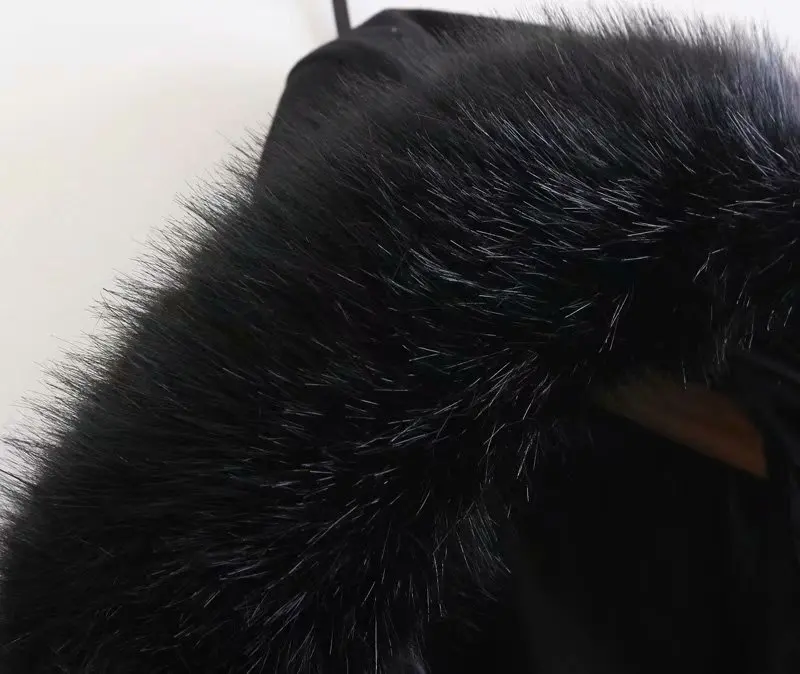 Woah Xz90-2214 European and American fashion zip fur collar coat