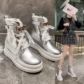 

Autumn 2020 and Winter New Women's Boots Thick-soled and Velvet Martin Boots Female British Style Fashion Boots