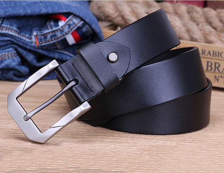 Suitable for men's belt new fashion classic retro pin buckle men's belt high quality men's leather belt luxury strap male belt