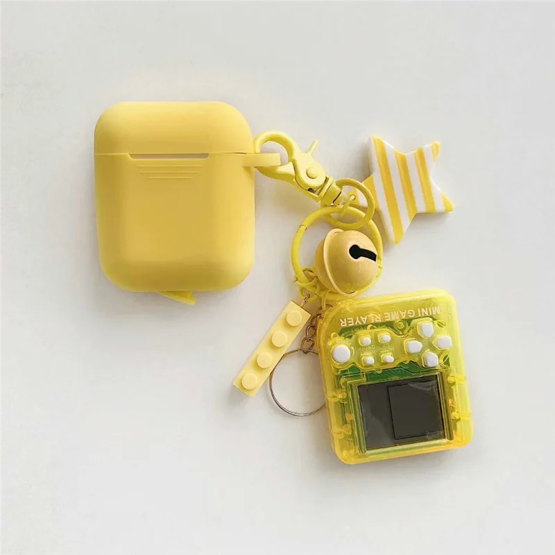 Мультяшный силиконовый чехол для AirPods, чехол с милым тетрисом, чехол для наушников s для Apple Airpods 2, сумка для наушников, аксессуары для наушников - Цвет: Цвет: желтый