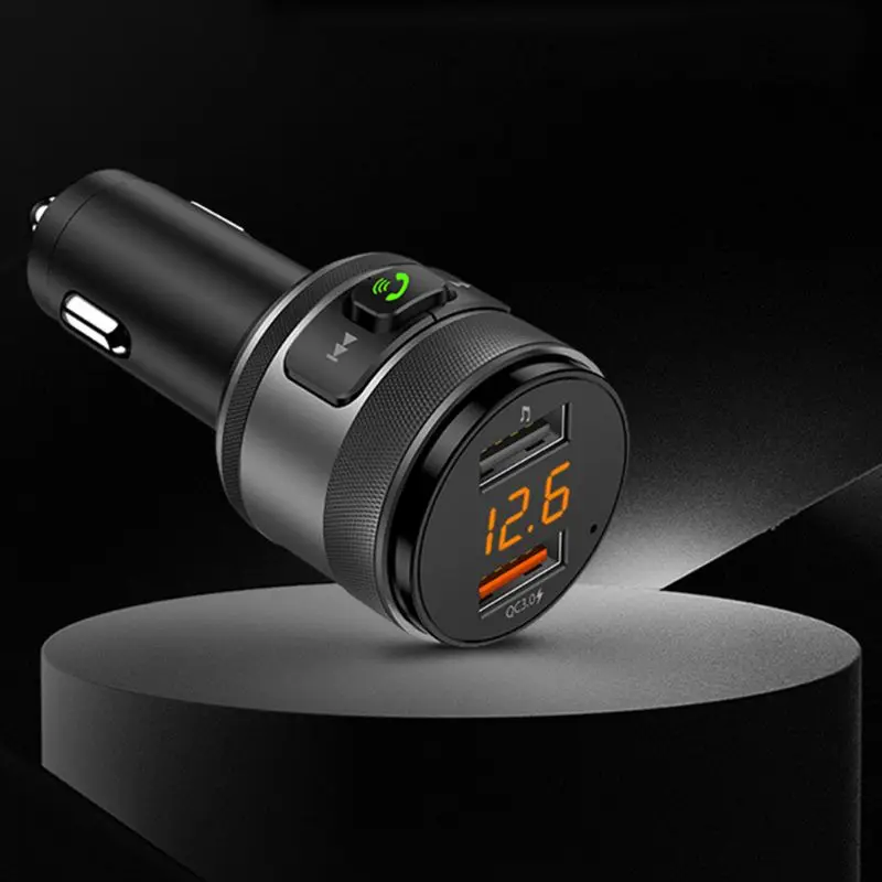 Быстрая зарядка 3,0 Автомобильное зарядное устройство Bluetooth fm-передатчик MP3 музыкальный плеер двойной USB