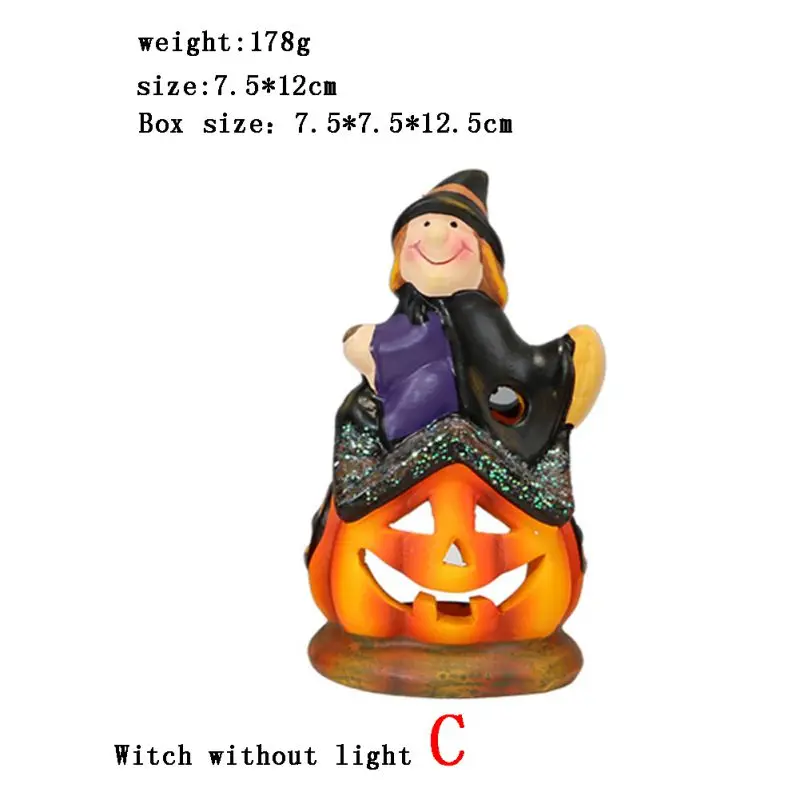 

Halloween Desktop Figurines with Light Halloween Ceramic Pumpkin Lantern Bar Ornament Christmas Party Decoration
