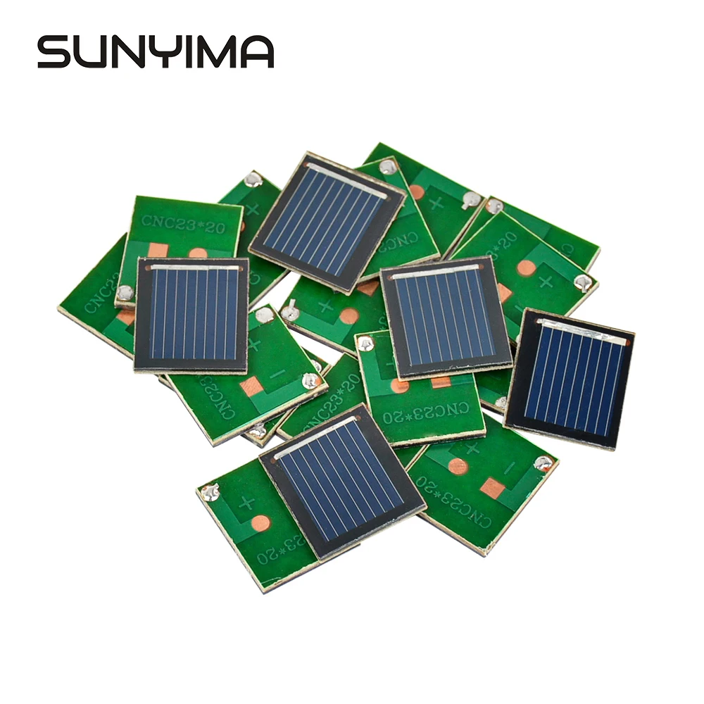 

SUNYIMA 20Pcs Mini Solar Panel 0.5V 80MA Polycrystalline Silicon Solar Cell DIY Technology Mini Material