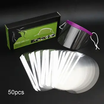 

50 Pcs Face Hairspray Shield Disposable Transparent Plastic Mask Bang Trimmer Tool for Professional Salon Hair Stylist