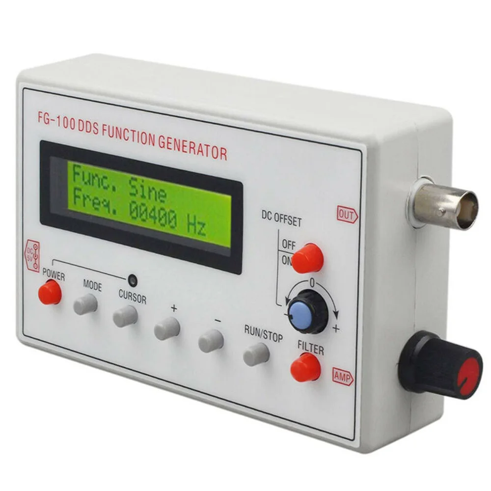 

Stable Frequency DDS Function Signal Generator Sine Output Waves w/ Adapter Cable+Triangle+Square Wave Frequency 1HZ-500KHz 13
