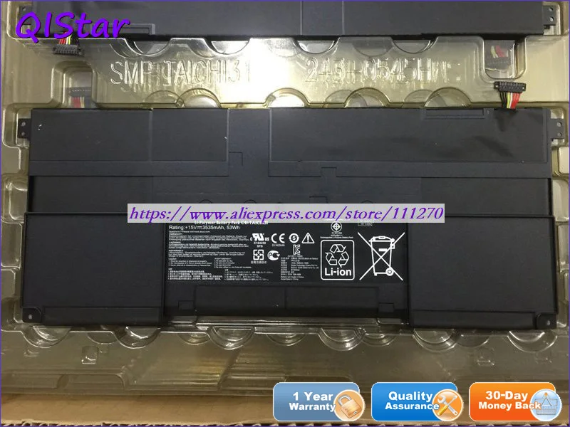 QISTAR 15V 3535mAh настоящий C41-TAICHI31 Аккумулятор для ноутбука ASUS Taichi 31-CX003H
