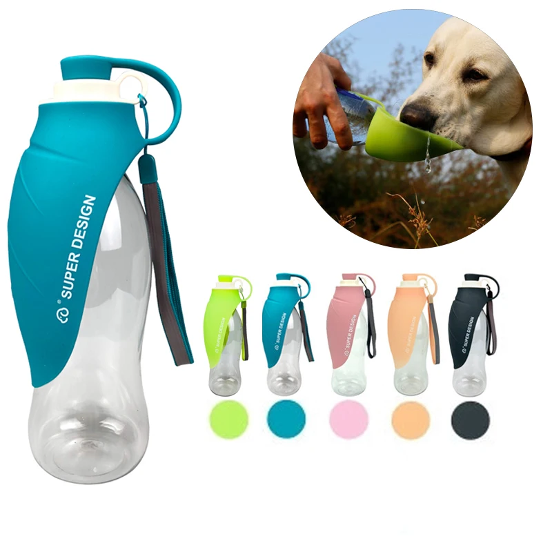 

580ml Portable Pet Dog Water Bottle Soft Silicone Leaf Design Travel Dog Bowl For Puppy Cat Drinking Outdoor Pet Water Dispenser