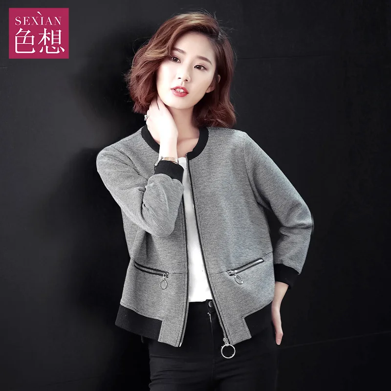 

Short Jacket Women's Spring And Autumn 2019 Spring Clothing New Style Early Autumn Coat Loose And Plus-sized Fat Mm Baseball Uni