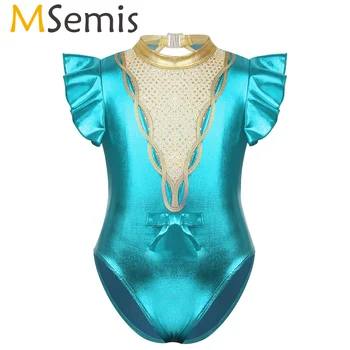 

Gymnastics Leotard for Girls Jumpsuit Metallic Sequin Keyhole Back Ballet Dress Ice Skating Figure Skating Dress Dance Costume