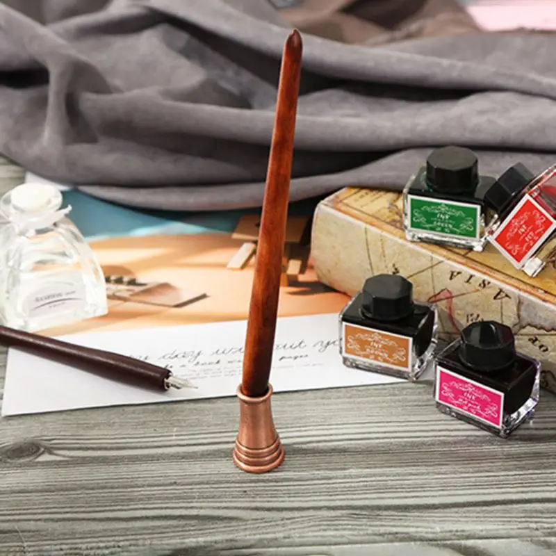 1 Набор деревянных Caligraphy Dip Ручка крюк линия подписи перьевые ручки с чернилами офисы школьные канцелярские принадлежности подарок